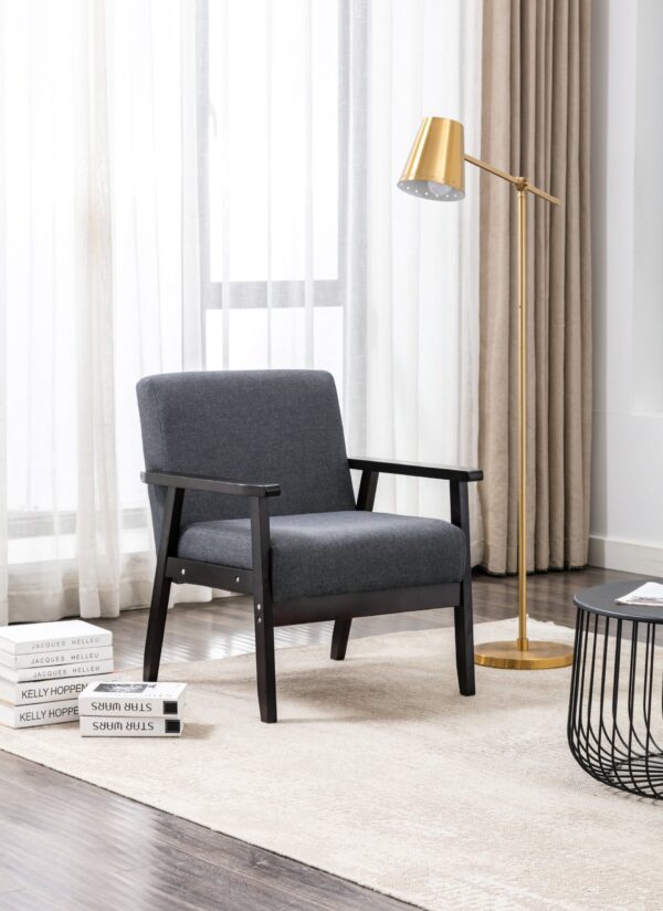 Bahamas - Linen Fabric Chair - Dark Gray