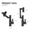 Modern Brass Bathroom Sink Faucet With Spray Function, Temperature Display & 360 Degree Rotary - Matte Black - Image 3