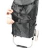 Foldable Shopping Trolley With Wheels And Removable Waterproof Bag - Black - Image 16