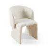 Modern Accent Chair White Single Sofa Chair, Upholstered Side Chair Teddy Comfy Chair For Dining Room / Bedroom / Living Room / Reception 1 Piece - Off White - Image 6