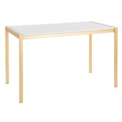 Fuji - Modern / Glam Dining Table - Gold / White Marble Top