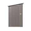 Metal Outdoor Storage Shed 4 X 9 Ft With Sloping Roof, Vents, And Side Door - Gray - Image 15