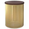 Demy - Metal And Wood Accent Table - Cognac / Gold - Image 2