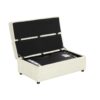 Twin Size Folding Ottoman Sleeper Bed With Mattress Convertible Guest Bed Chenille Upholstery - White - Image 14