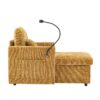 Multifunctional Lazy Sofa Recliner With Storage And Phone Bracket In Chenille For Living Room - Mustard Yellow - Image 19