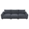 Sectional With Bluetooth Speaker Comfy Cloud Couch Set With Drop Down Table Cup Holders, USB Charger Storage Armrest Wide Seat Sofa - Dark Gray - Image 3