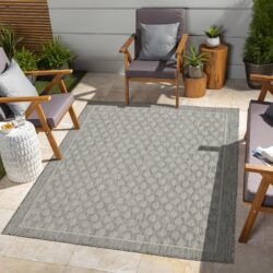 Sunshine - 7'10" X 10'3" Polypropylene, Indoor, Outdoor Area Rug - Silver