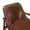 Accent Chair With Cushioned Seat, Brass Tipped Legs - Dark Brown - Image 13