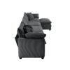 Modern Upholstered 4 Seater Corduroy Sofa With Footstool Corduroy Fabric - Gray - Image 16