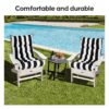 2 Piece High Back Patio Chair Cushion Set, Tufted Adirondack And Rocking Chair Cushions For Garden, Porch Or Office Use - Black / White - Image 2