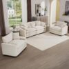 Warm And Cozy Home Theater Style Sofa Set With Soft Cushions - Beige - Image 5