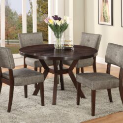 Drake - 5 Pieces Dining Room Set - Espresso / Gray