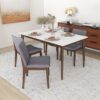 Laura - Mid-Century Modern Solid Wood Dining Chair (Set of 2) - Gray - Image 5