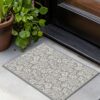 Macau - Non - Slip Accent Rug - Dark Gray / White - Image 4