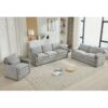 Cozy Upholstered Sofa Set Oversized Comfy Cloud Sofa Double Cushion Sofa Group Plush Cushion Sofa Couch For Living Room - Light Gray - Image 9