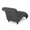 Chaise Lounge With Button Tufted Diamon Stitch - Charcoal - Image 6