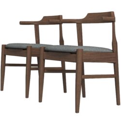 Leon - Mid-Century Modern Dining Chair (Set of 2) - Brown / Light Gray