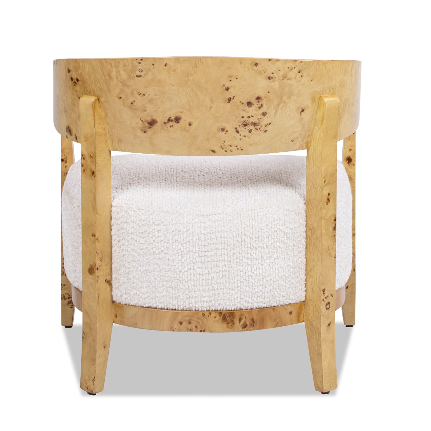 Madrid - Burl Barrel Accent Arm Chair - Seashell White - Image 5
