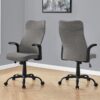 Office Chair, Adjustable Height, Swivel, Ergonomic, Armrests, Contemporary Comfortable Seating - Gray - Image 3