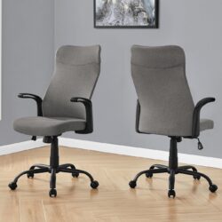 Office Chair, Adjustable Height, Swivel, Ergonomic, Armrests, Contemporary Comfortable Seating - Gray