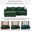 Modern Style 3 Seater Sofa Sectional Sofa Couch With Storage Space, A Movable Ottoman, Two USB Ports, Two Cup Holders, A Phone Holder For Living Room - Green - Image 20