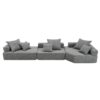 Oversized, Modular Sectional Sofa, Luxury Boucle Floor Couch Set, Convertible Sleeper Couch, Spacious Foam-Filled Sofa Bed, 3 Piece Free Combination - Gray - Image 17