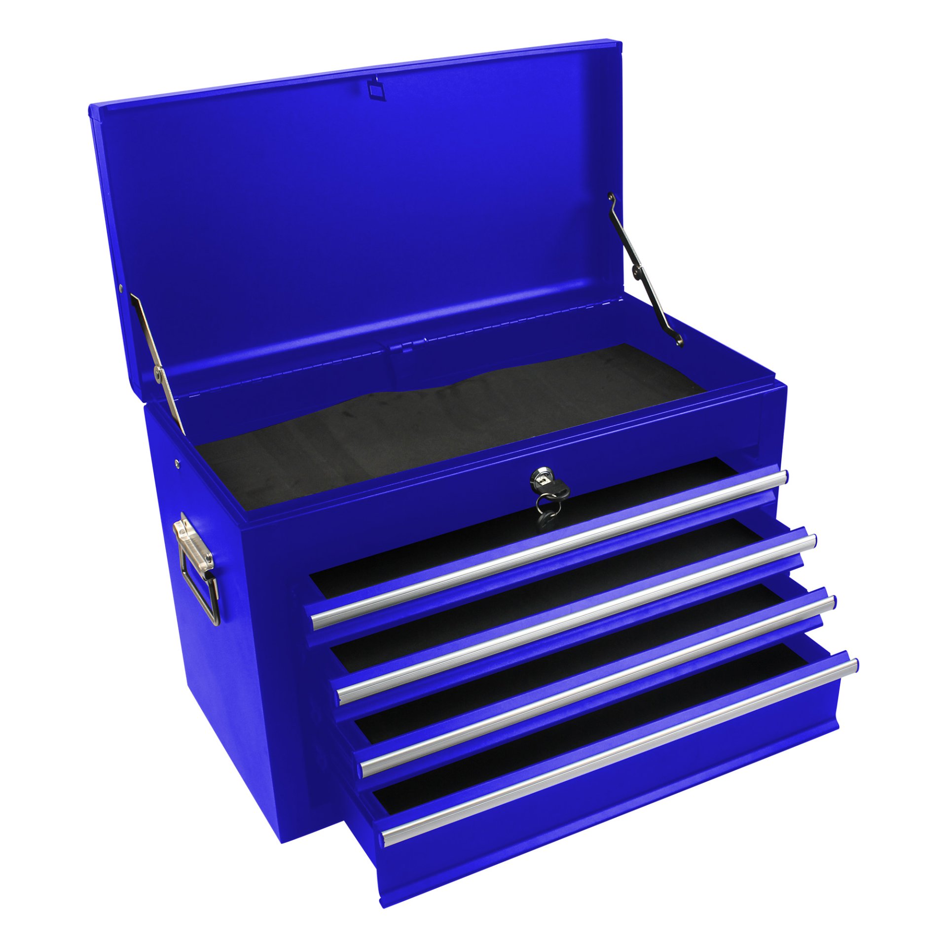 6 Drawer Lockable Tool Cabinet On Wheelsб Steel Rolling Tool Chest With Detachable Toolbox, 2 In 1 Garage Workshop Storage Organizer With 4 Universal Casters - Blue - Image 14