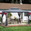 Outdoor Patio Gazebo Canopy Tent With Ventilated Double Roof And Mosquito Net (Detachable Mesh Screen On All Sides), Suitable For Lawn, Garden, Backyard And Deck - Gray - Image 2