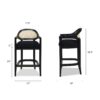 Americana - Mid-Century Modern Cane Back Counter Stool - Jet Black - Image 15