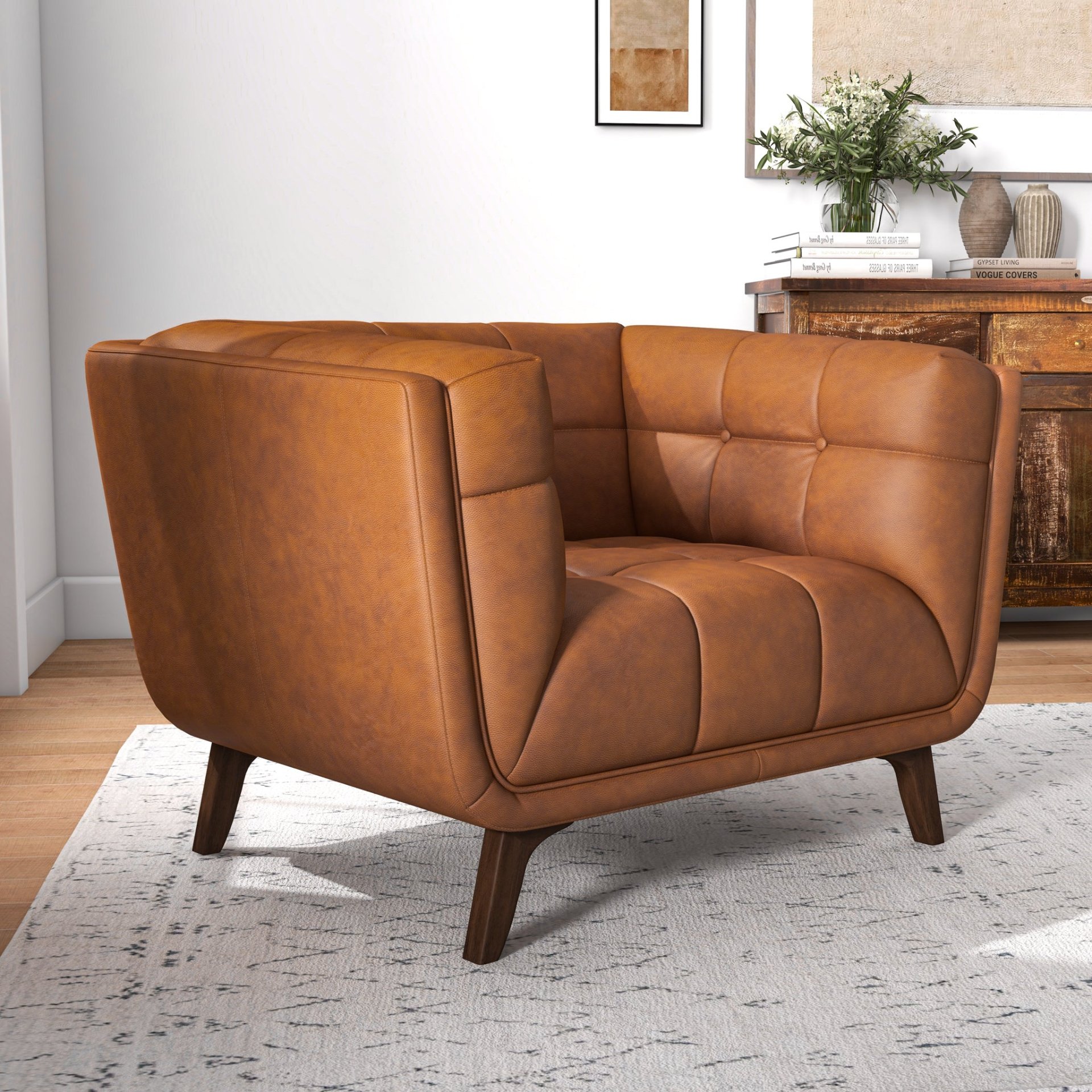 Addison - Lounge Chair Leather - Cognac - Image 12