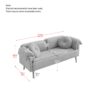 Modern Lamb Wool Sofa With Decorative Throw Pillows For Small Spaces - Orange - Image 3