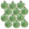 Christmas Ball Ornaments, Glass Decorative Hanging Ball Christmas Tree Ornaments For Holiday Party Decorations (Set of 12) - Green - Image 2