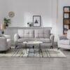 Callie - Woven Fabric Living Room Sofa, Loveseat, Chair (Set of 3) - Light Gray - Image 3