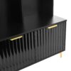 Modern Large Storage Hall Tree With Bench, Luxurious Coat Rack With 6 Hooks And Legs For Entryway, Living Room - Black / Gold - Image 13