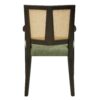 Mid Century Modern Arm Dining Chair (Set of 2) With Rattan Backrest - Dark Brown / Green - Image 8