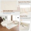 Oversized Modular Sofa Cloud Sectional Sofa Set Upholstered Couches U - Shaped Sofa With Deep Seat For Living Room - Beige - Image 7