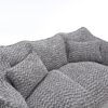 Comfortable Dual Beanbag Chair With High Resilience Foam Core For 2 People - Gray - Image 21