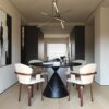 Mid Century Modern Bentwood Swivel Dining Chairs (Set of 2) - White / Walnut - Image 2