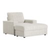 Oversized Chaise Lounge Indoor Rabbit Fur Sofa Bed With Storage Ottoman And Armrests Cup Holders With Deep Seat - Beige - Image 7