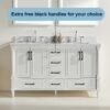 Freestanding Double Bathroom Vanity With Extra Black Handles - White - Image 3