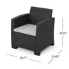 Outdoor Rattan Wicker Club Chair With Water Resistance - Gray - Image 3