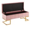 Midas - Contemporary / Glam Storage Bench - Gold / Pink - Image 2
