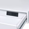 Coleen - High Gloss Writing Desk With USB - Chrome / White - Image 7