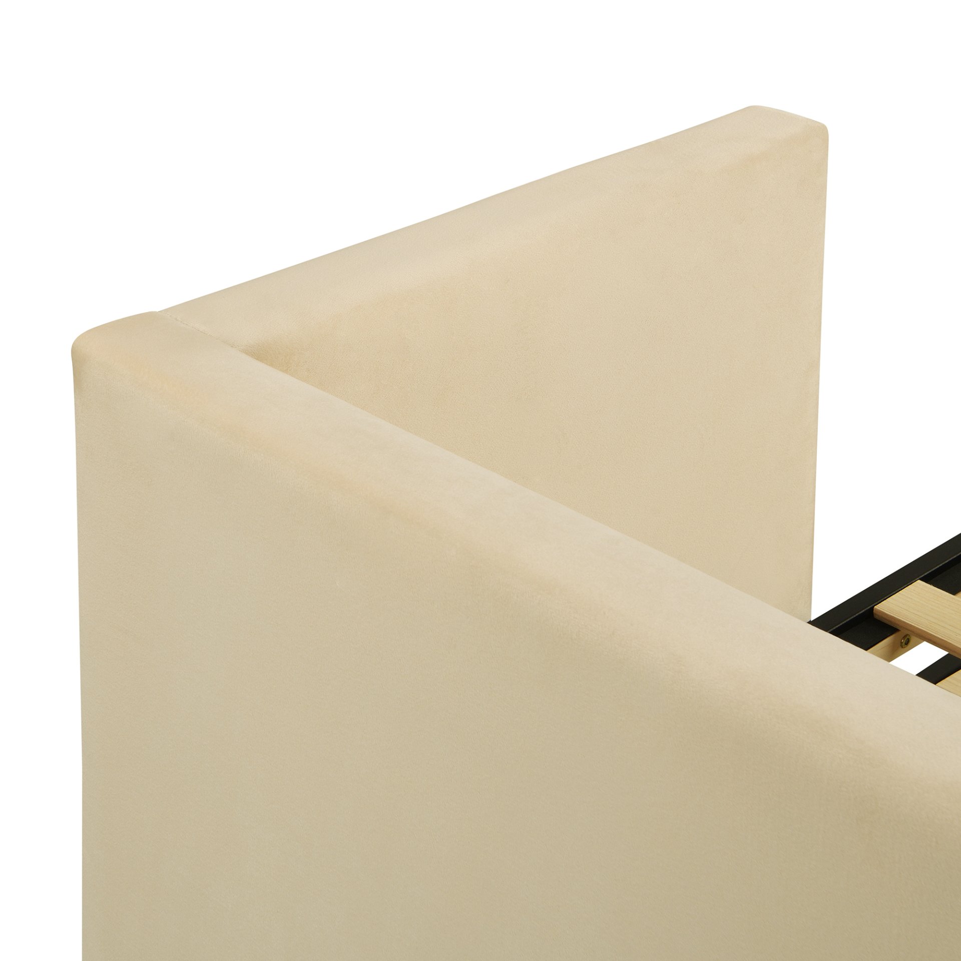 Twin Size Upholstered Daybed With Pop Up Trundle - Beige - Image 12