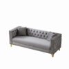 3 Seater Deep Seat Sofa, Sofa With Button Nailhead, Square Arm Couches, Furniture For Living Room - Gray - Image 6