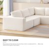 Modular L Shaped Sectional Sofa, Luxury Floor Couch Set, Upholstered Indoor Furniture, Foam - Filled Sleeper Sofa Bed 5 Pieces Free Combination - Beige - Image 15