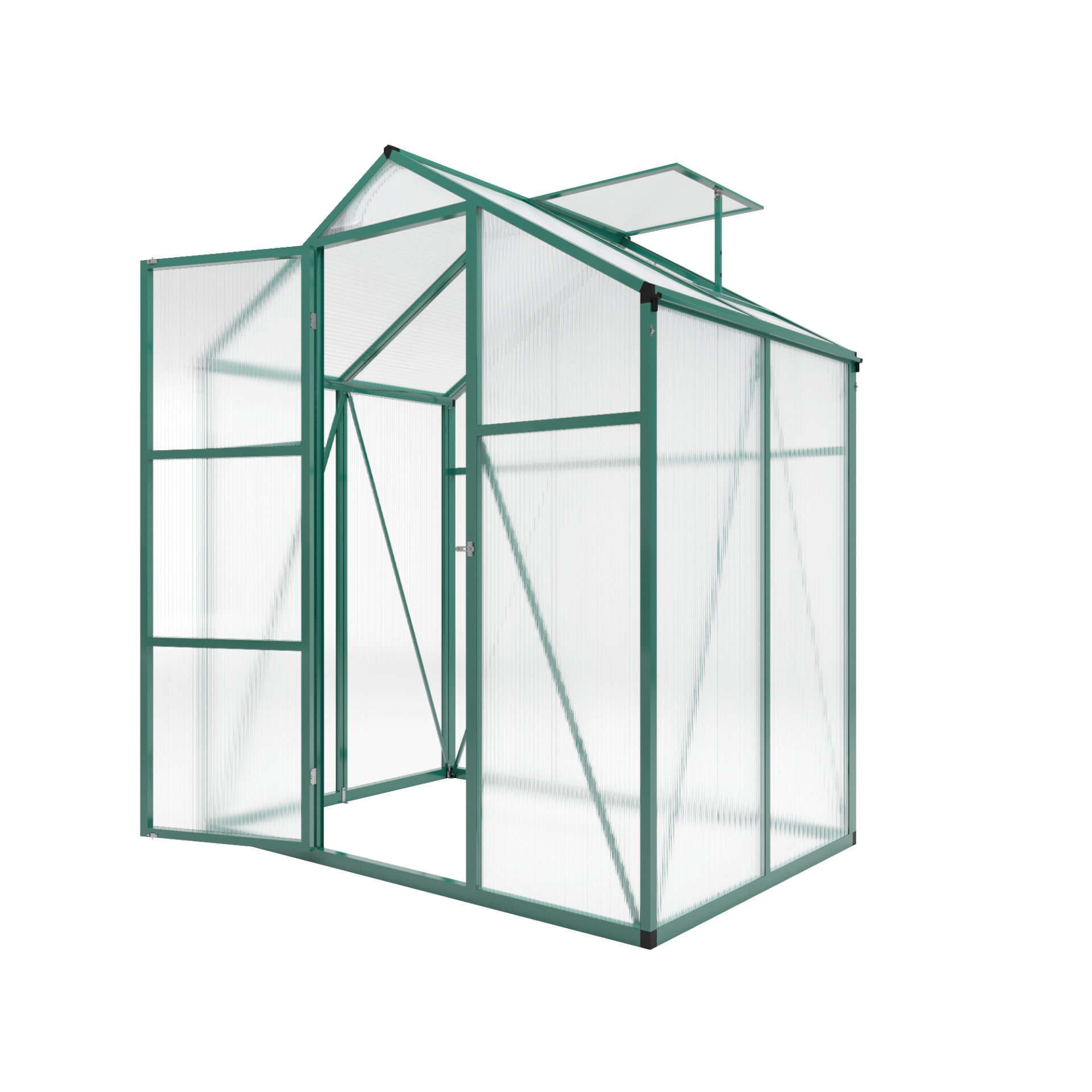 Newly Marketed Gain Height Windproof Aluminum Greenhouse 6 X 4 Ft Polycarbonate Greenhouse Raised Base And Anchor Aluminum Heavy Duty Walk - In Greenhouses For Outdoor Backyard In All Season - Green - Image 11