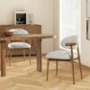 Locke - Modern Upholstered Dining Chair With Frame - Salt / Pepper - Image 8