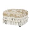 Fiona - Accent Footstool Ottoman - Champagne Beige Floral - Image 2