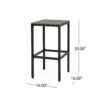Outdoor Bar Stool With Slat Design And Metal Frame (Set of 2) - Gray / Black - Image 3